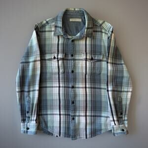 Outerknown Blanket Shirt Small Blue Multicolor Heavy Cotton Workwear New York